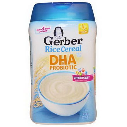 Gerber, Rice Cereal, DHA&Probiotic, Supported Sitter 227g