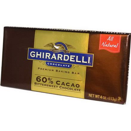 Ghirardelli, Premium Baking Bar, 60% Cacao, Bittersweet Chocolate 113g