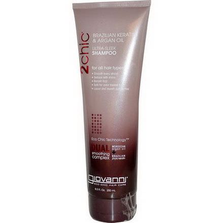 Giovanni, 2chic, Ultra-Sleek Shampoo, Brazilian Keratin&Argan Oil 250ml
