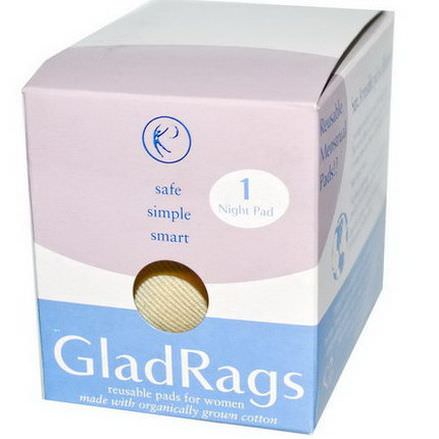GladRags, Night Pad, Reusable Pads for Women, 1 Pad