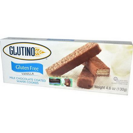 Glutino, Gluten Free Milk Chocolate Coated Wafer Cookies, Vanilla Flavored 130g