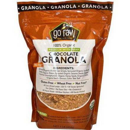 Go Raw, Organic Granola Premium with Hemp, Chocolate 454g