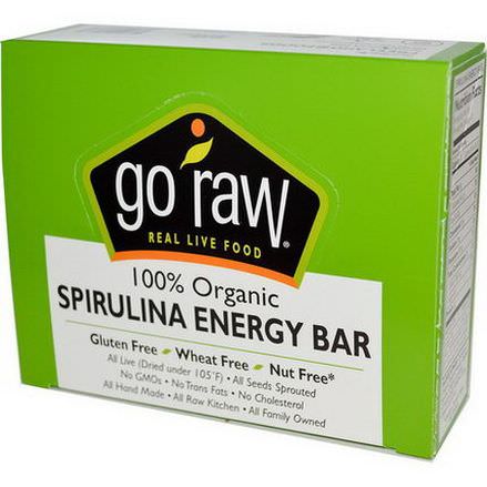Go Raw, Organic Spirulina Energy Bars, 10 Bars, 14g Each