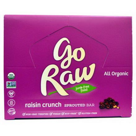 Go Raw, Organic Sprouted Bar, Raisin Crunch, 10 Bars, 14g Each