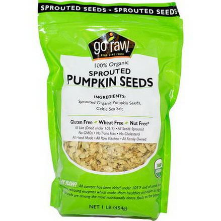 Go Raw, Organic Sprouted Pumpkin Seeds 454g