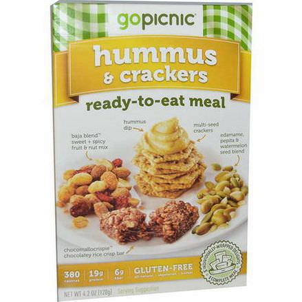 GoPicnic, Ready-To-Eat Meal, Hummus&Crackers 120g