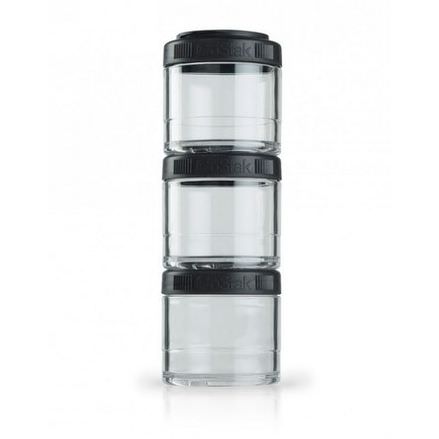 GoStak, Portable Stackable Containers, Black, 100 cc, 3 Pack