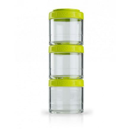 GoStak, Portable Stackable Containers, Green, 100 cc, 3 Pack