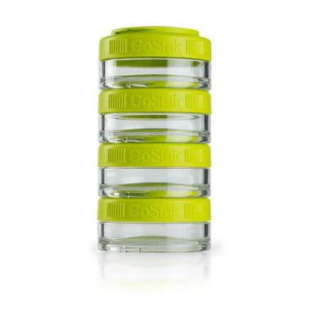 GoStak, Portable Stackable Containers, Green, 40 cc, 4-Pack