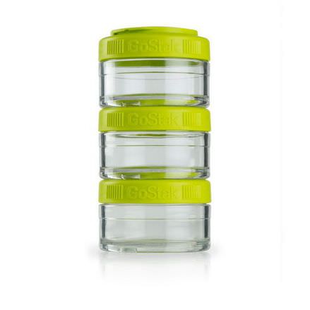 GoStak, Portable Stackable Containers, Green, 60 cc, 3-Pack