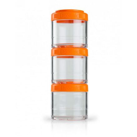 GoStak, Portable Stackable Containers, Orange, 100 cc, 3 Pack