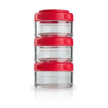 GoStak, Portable Stackable Containers, Red, 60 cc, 3-Pack