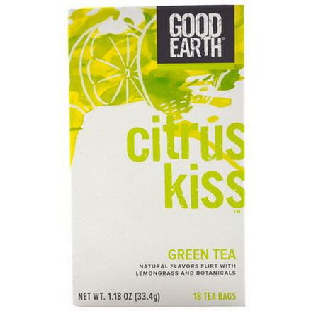 Good Earth Teas, Citrus Kiss Green Tea, 18 Tea Bags 33.4g