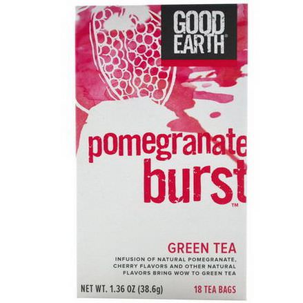 Good Earth Teas, Green Tea, Pomegranate Burst, 18 Tea Bags 38.6g