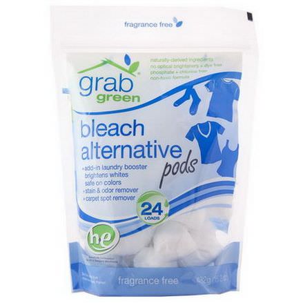 GrabGreen, Bleach Alternative Pods, Fragrance Free, 24 Loads 432g