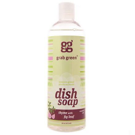 GrabGreen, Dish Soap, Thyme with Fig Leaf 473ml