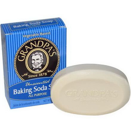 Grandpa's, Baking Soda Soap, Unscented 92g