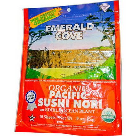 Great Eastern Sun, Emerald Cove, Organic Pacific Sushi Nori, 10 Sheets 25g