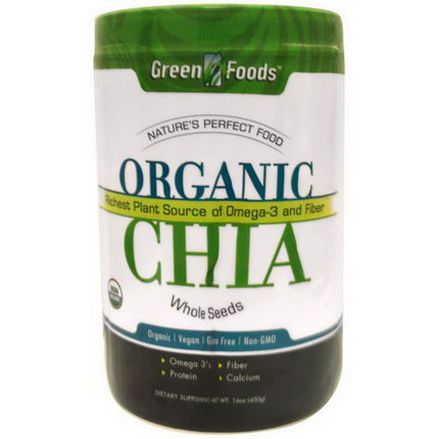 Green Foods Corporation, Organic Chia, Whole Seeds 450g