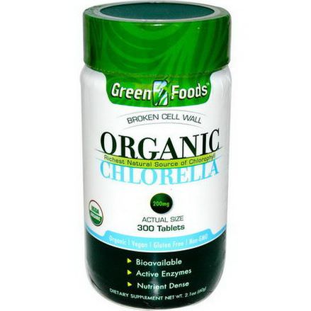 Green Foods Corporation, Organic Chlorella, 200mg, 300 Tablets