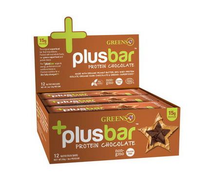 Greens Plus, Protein Chocolate, 12 Bars 59g Each