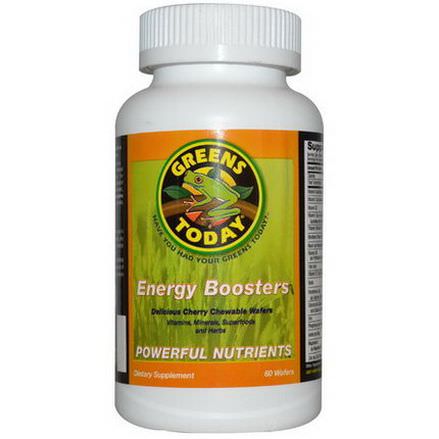 Greens Today, Energy Boosters, Delicious Cherry Chewable Wafers, 60 Wafers
