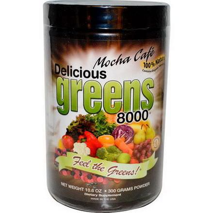 Greens World Inc. Delicious Greens 8000, Mocha Cafe 300g