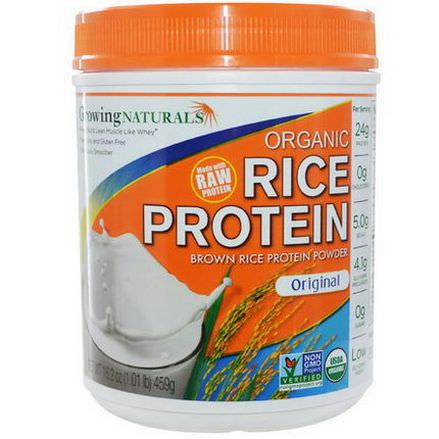 Growing Naturals, Organic Raw Rice Protein, Original 459g