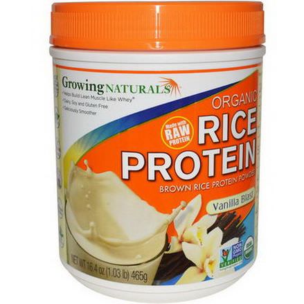 Growing Naturals, Organic Rice Protein, Vanilla Blast 465g