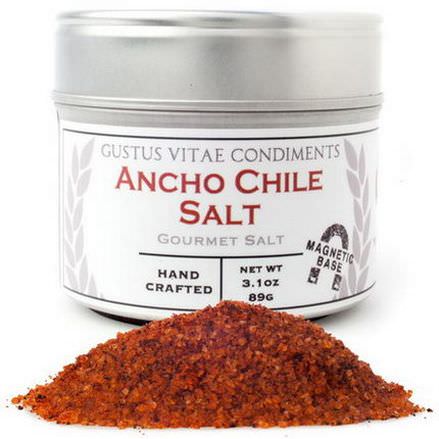 Gustus Vitae, Condiments, Gourmet Salt, Ancho Chile Salt 89g