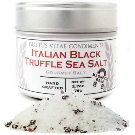 Gustus Vitae, Condiments, Gourmet Salt, Italian Black Truffle Sea Salt 76g