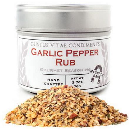 Gustus Vitae, Condiments, Gourmet Seasoning, Garlic Pepper Rub 76g