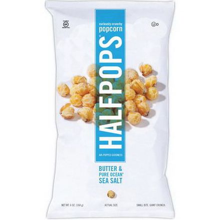Halfpops, Curiously Crunchy Popcorn, Butter&Pure Ocean Sea Salt 170g