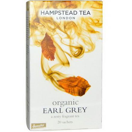 Hampstead Tea, London, Organic Earl Grey, 20 Sachets 40g