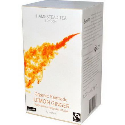 Hampstead Tea, Organic Fairtrade Lemon Ginger, 20 Sachets 30g