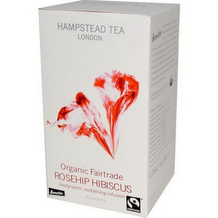 Hampstead Tea, Organic Fairtrade Rosehip Hibiscus, 20 Sachets 30g
