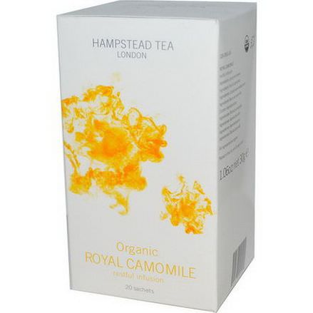 Hampstead Tea, Organic, Royal Chamomile, Restful Infusion, 20 Sachets 30g