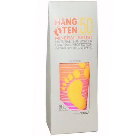 Hang Ten Natural Sunscreen, Mineral Sport, SPF 50 100ml