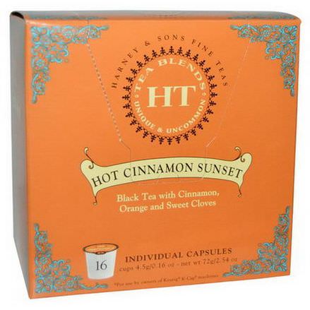 Harney&Sons, Hot Cinnamon Sunset, Black Tea, 16 K-Cups 4.5g Each