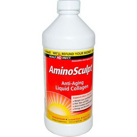 Health Direct, AminoSculpt, Anti-Aging Liquid Collagen, Cherry Flavor 473ml