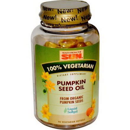 Health From The Sun, 100% Vegetarian Pumpkin Seed Oil, 90 Veggie Softgels