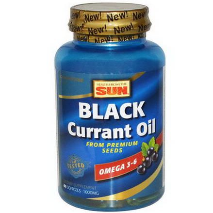 Health From The Sun, Black Currant Oil, 1,000mg, 60 Softgels