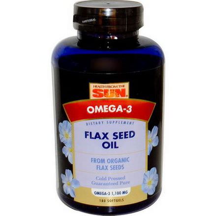 Health From The Sun, Flax Seed Oil, 1,100mg, 180 SoftGels