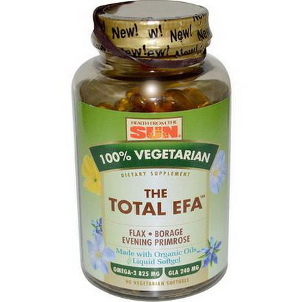 Health From The Sun, The Total EFA, 100% Vegetarian, 90 Veggie Softgels
