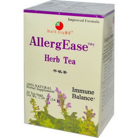 Health King, AllergEase Herb Tea, 20 Tea Bags 34g