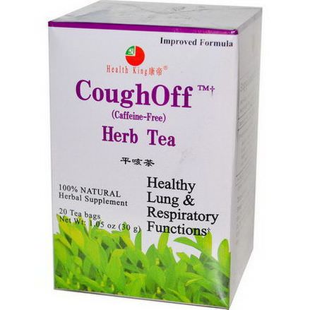 Health King, CoughOff Herb Tea, Caffeine-Free, 20 Tea Bags 30g