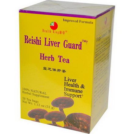 Health King, Herb Tea, Reishi Liver Guard, 20 Tea Bags 32g