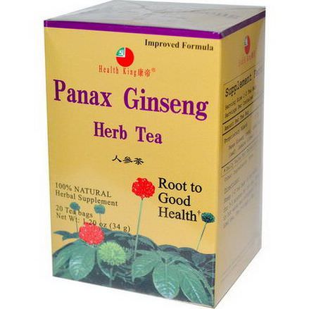 Health King, Panax Ginseng Herb Tea, 20 Tea Bags 34g