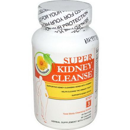 Health Plus Inc. Super Kidney Cleanse, Total Body Cleansing System, Step 3, 90 Capsules