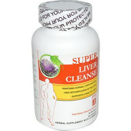 Health Plus Inc. Super Liver Cleanse, Total Body Cleansing System, Step 2, 90 Capsules